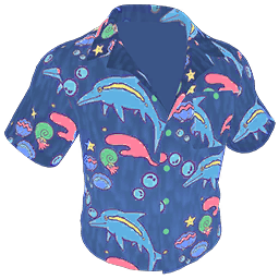 Sea Life-Print Shirt Skin
