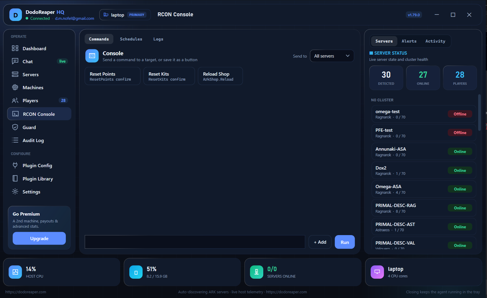 DodoReaper HQ — RCON console