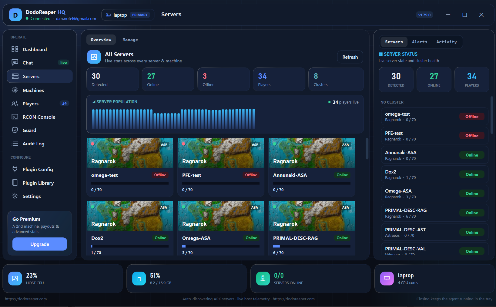 DodoReaper HQ — Every server & cluster, live