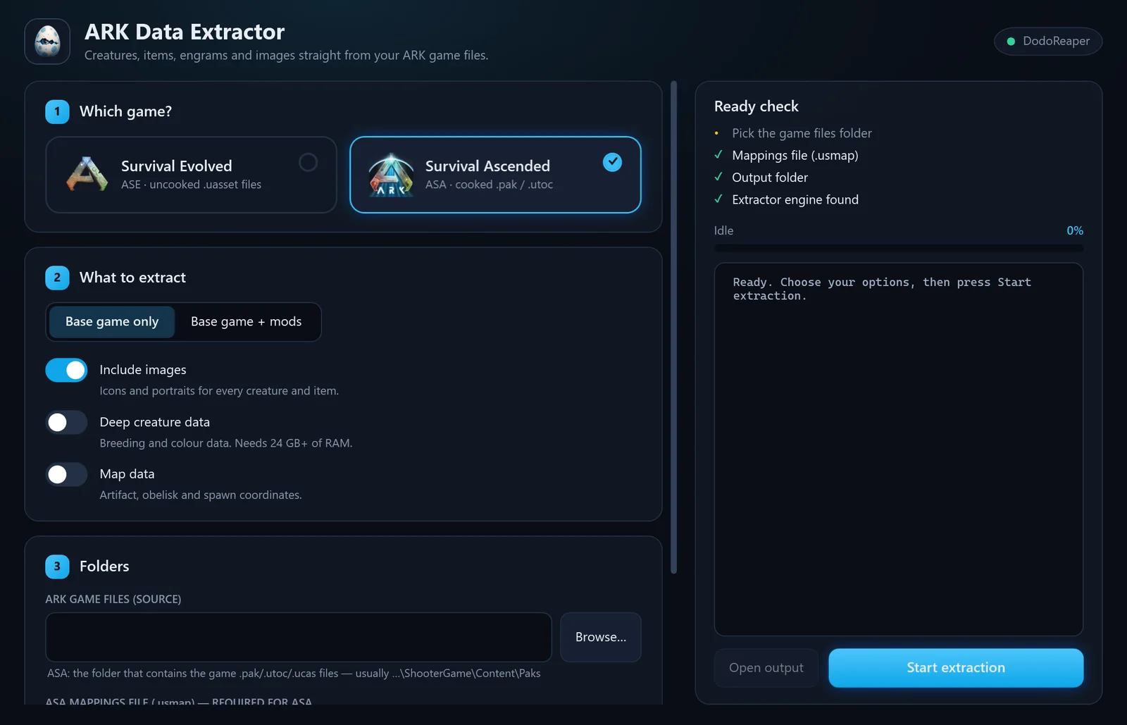ARK Data Extractor - Which game?