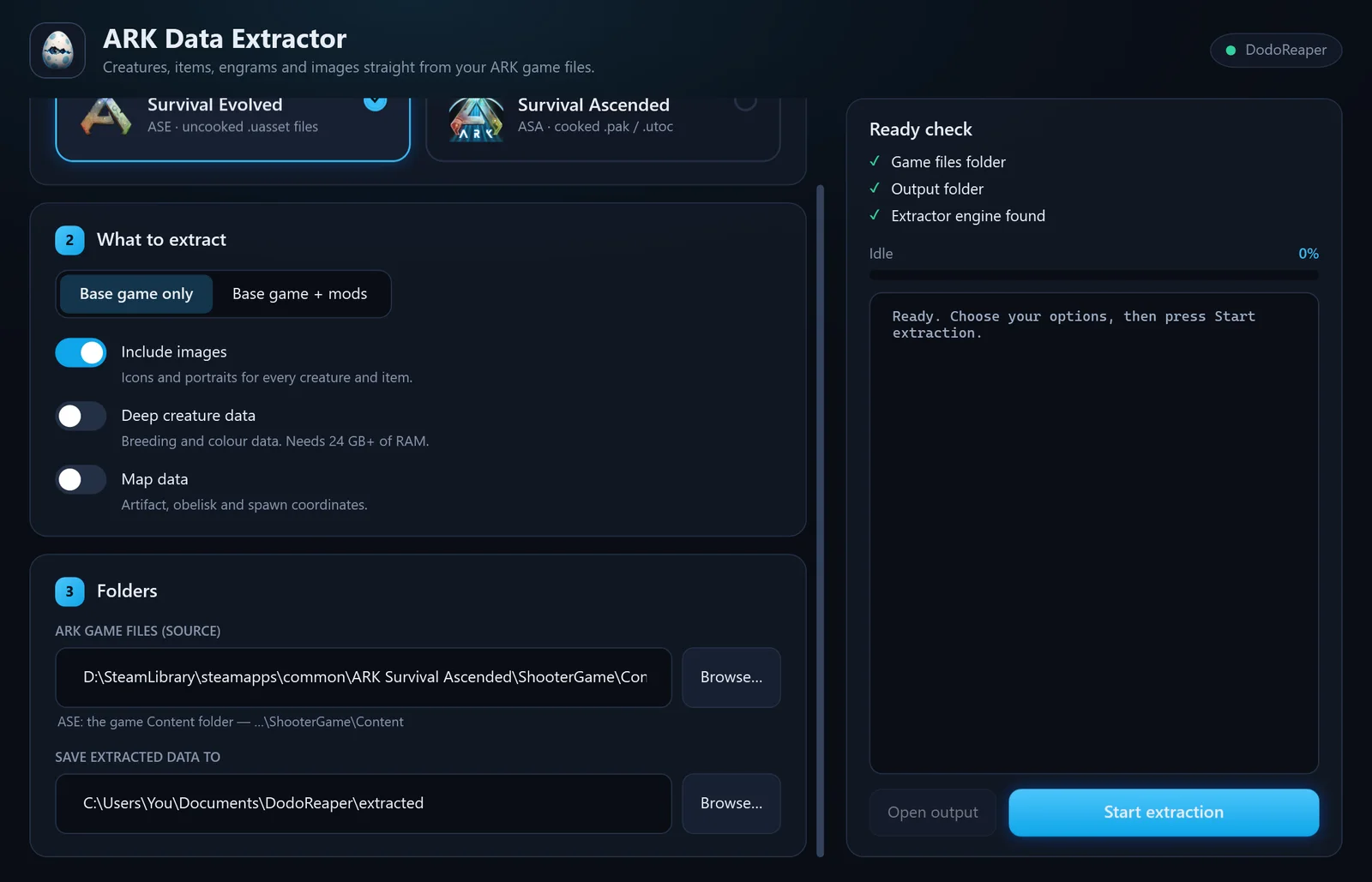 ARK Data Extractor - ASE mode